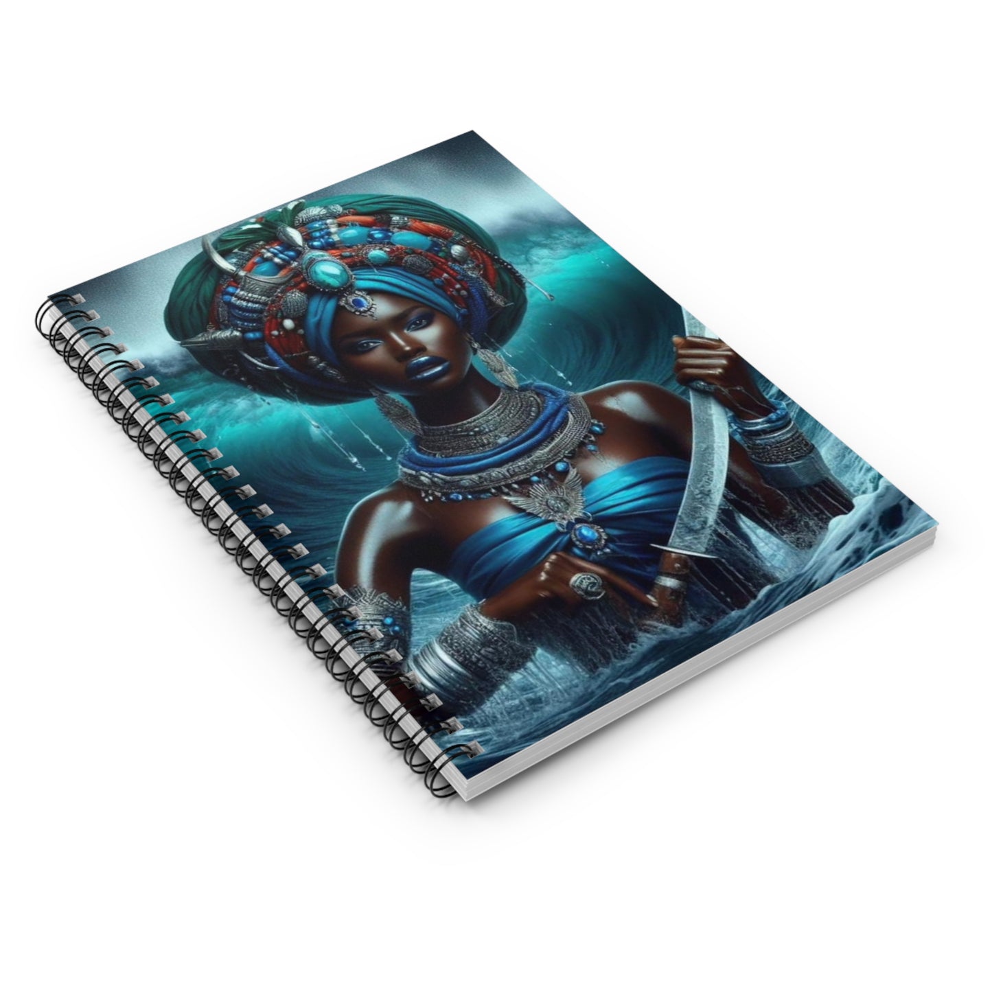 Yemaya Ibbu Tinibu /Goddess-Inspired Spiral Notebook - Ruled Line | Ocean Theme Journal for Creative Souls