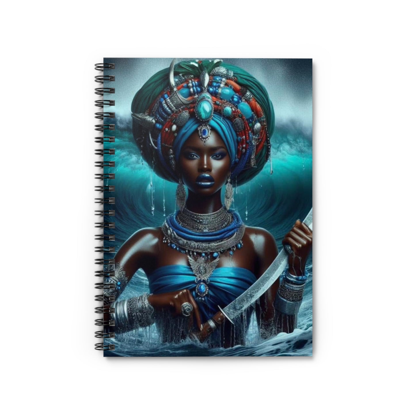 Yemaya Ibbu Tinibu /Goddess-Inspired Spiral Notebook - Ruled Line | Ocean Theme Journal for Creative Souls