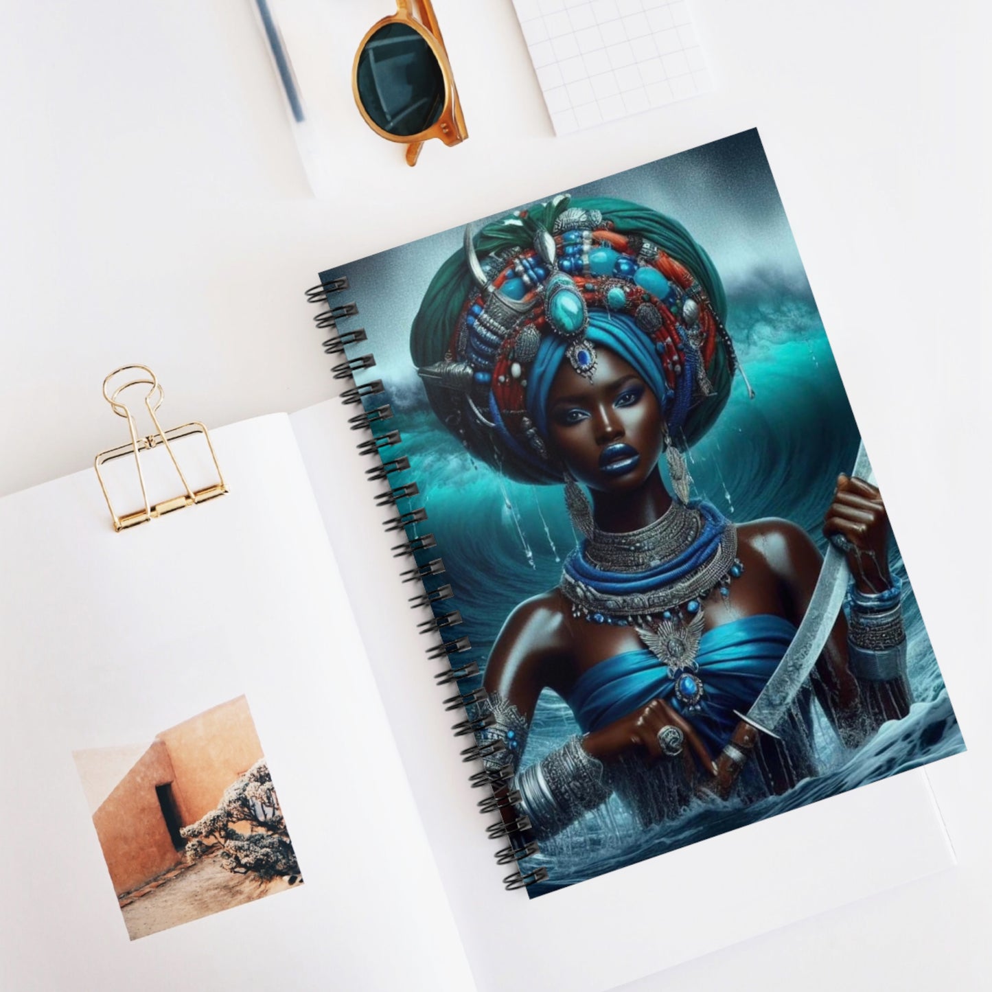 Yemaya Ibbu Tinibu /Goddess-Inspired Spiral Notebook - Ruled Line | Ocean Theme Journal for Creative Souls