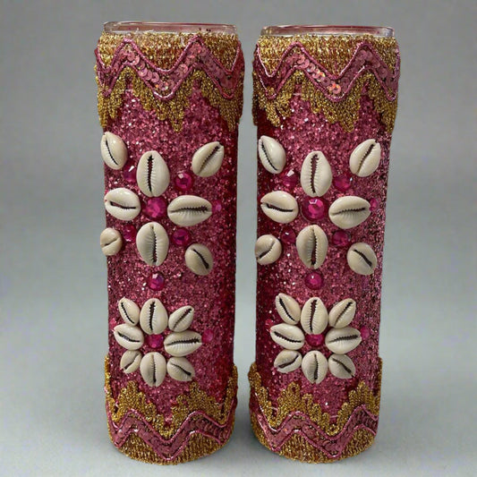 Handmade set of Candles for Orisha Obba/ Set de dos velas para orisha Obba