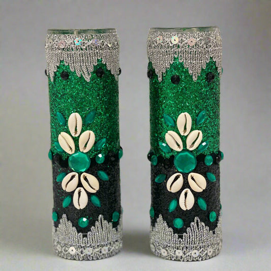 Handmade special set of Candles for Orisha Oggun/ Velas echas a mano set especial para Orisha Oggun