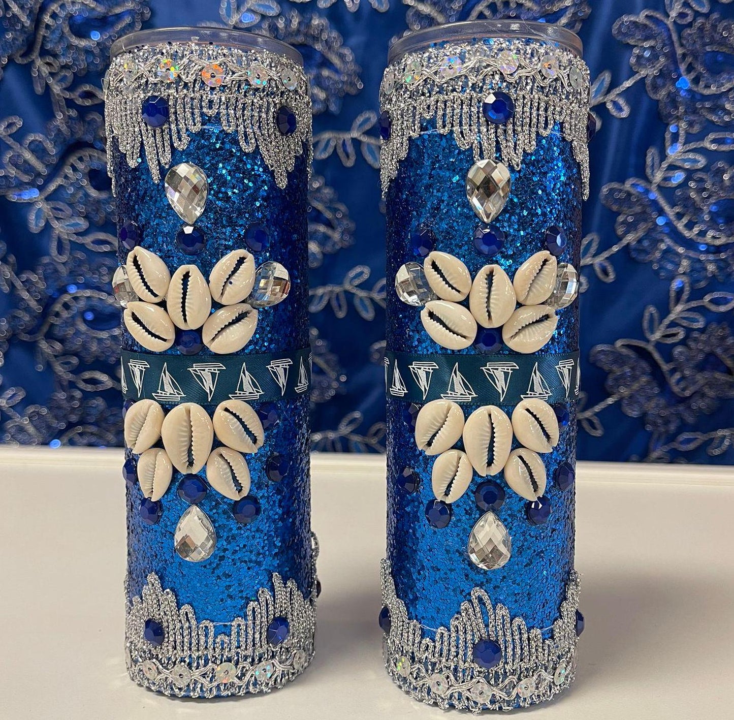 Handmade Candles for Orisha Yemaya/ Velas echas a mano para Orisha Yemaya