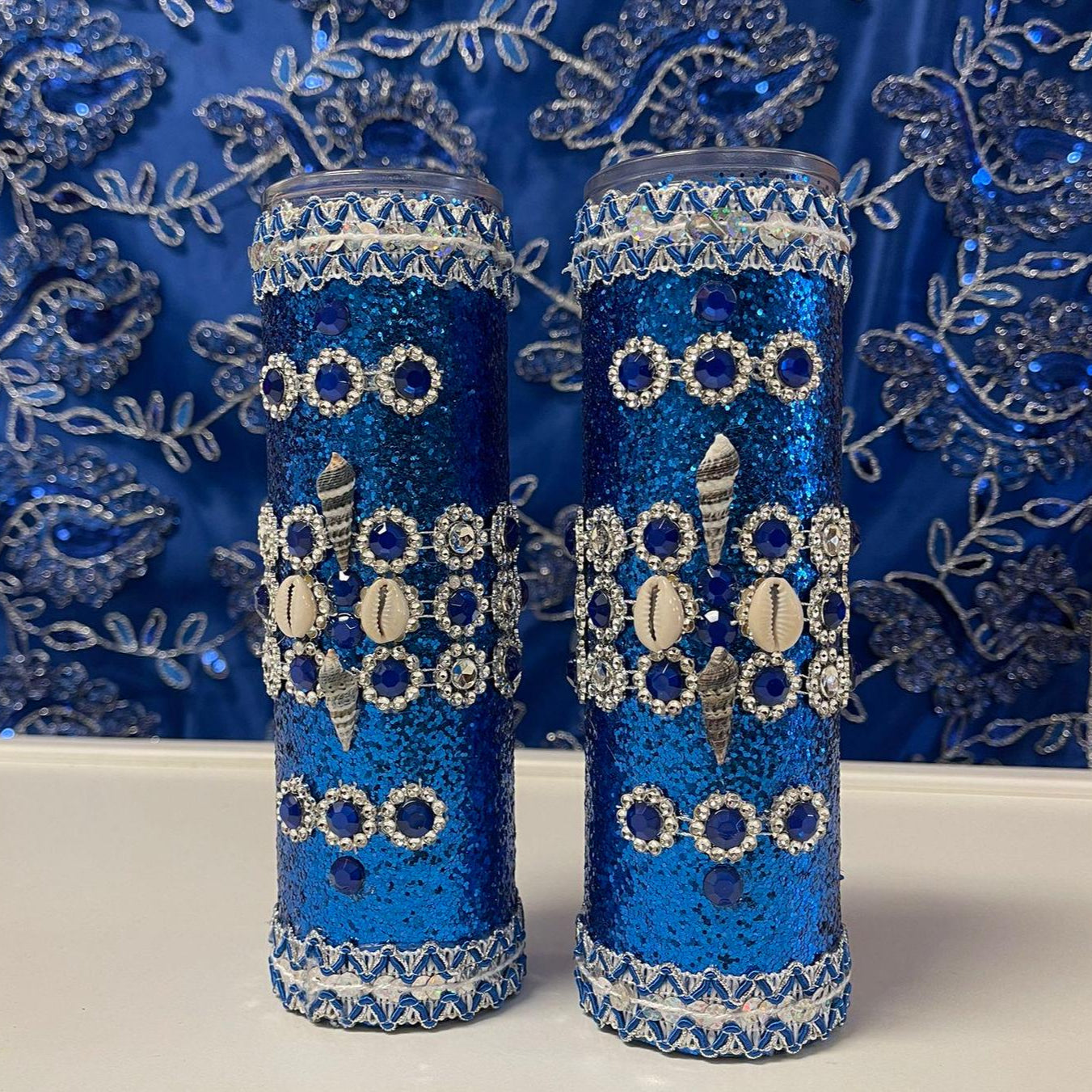 Handmade Candles for Orisha Yemaya/ Velas echas a mano para Orisha Yemaya