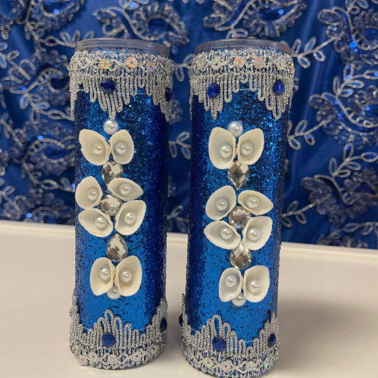 Handmade Candles for Orisha Yemaya/ Velas echas a mano para Orisha Yemaya