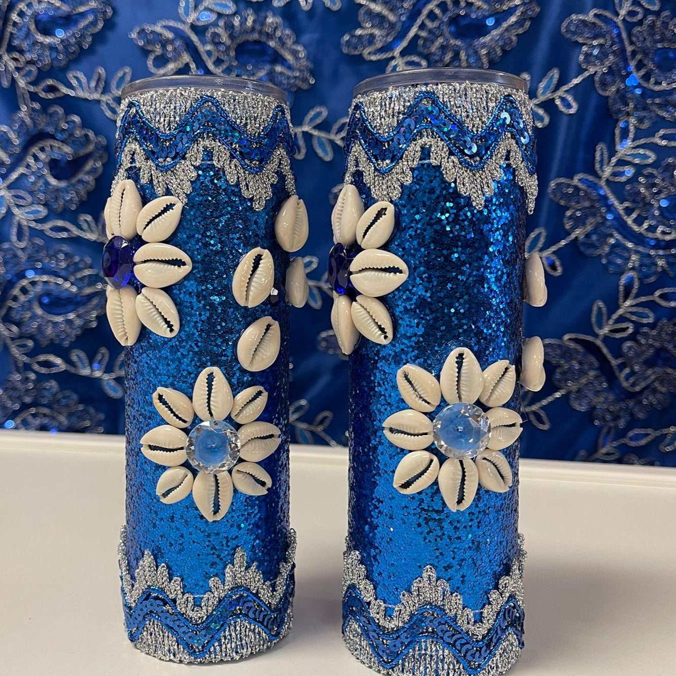 Handmade Candles for Orisha Yemaya/ Velas echas a mano para Orisha Yemaya